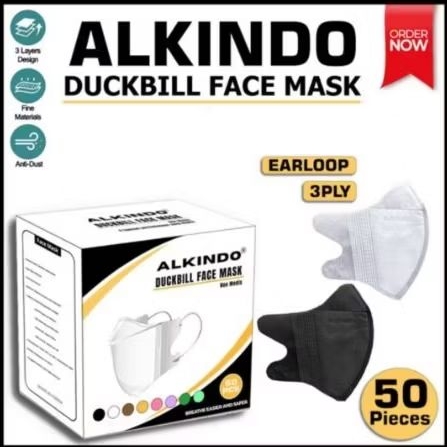 Masker Duckbill ALKINDO 3Ply Putih Isi 50pcs – Masker Non Medis Premium