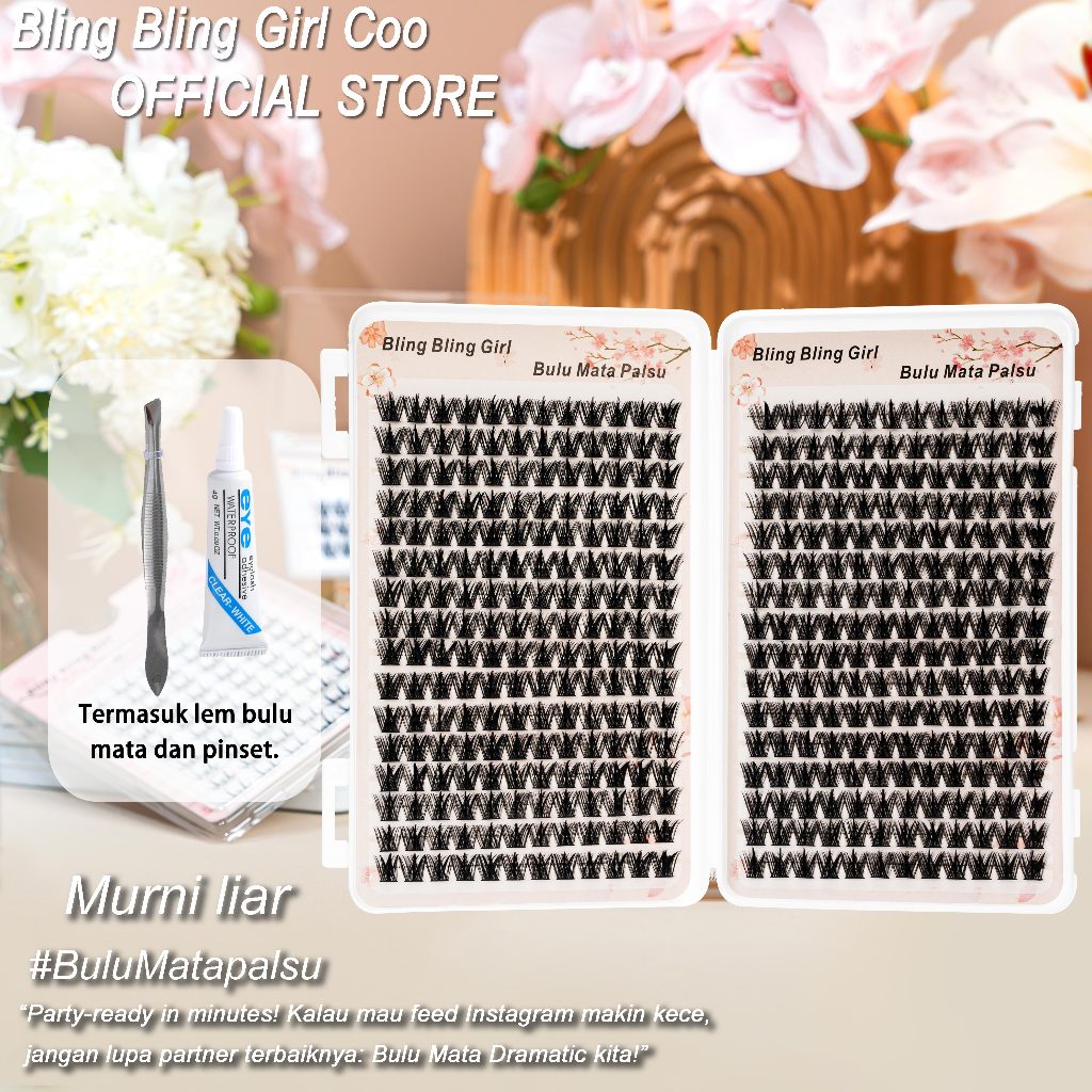 Bling Bling Girl Murni Alami Buku Bulu Mata Palsu Natural Gaya tebal Kapasitas Besar