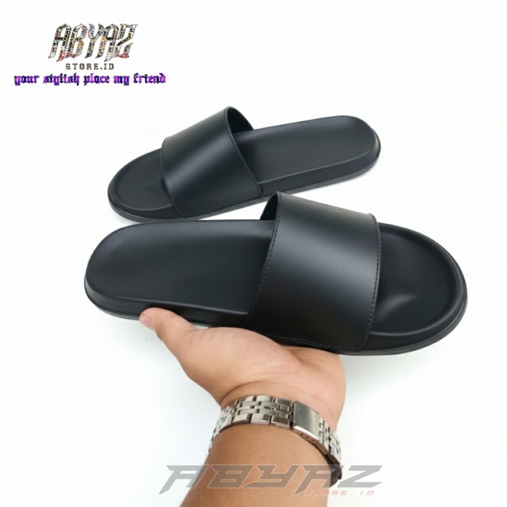 ABYAZ Sandal Slop Polos Upper Lock Sandal Slip On Anti Slip Sandal Slide Pria Wanita Sendal Selop Po