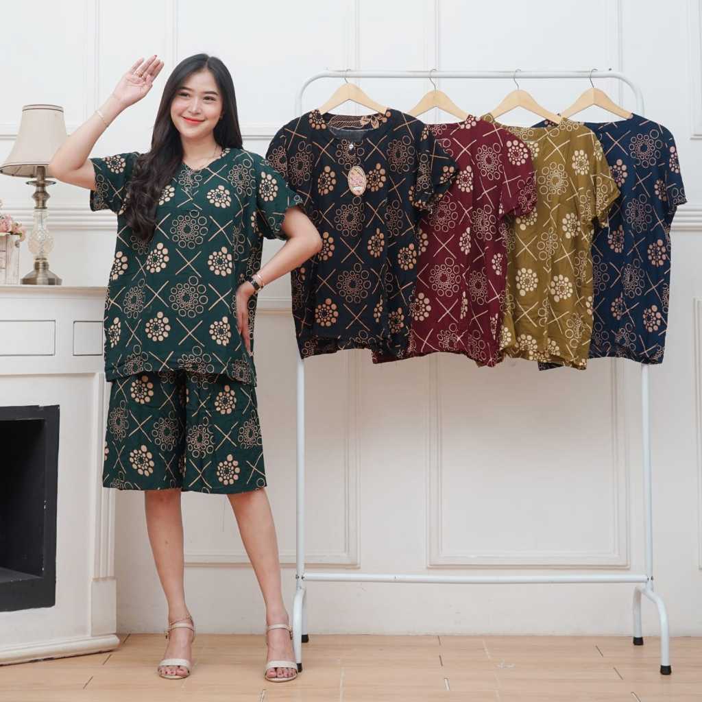 setelan kulot setelan pendek lengan pendek