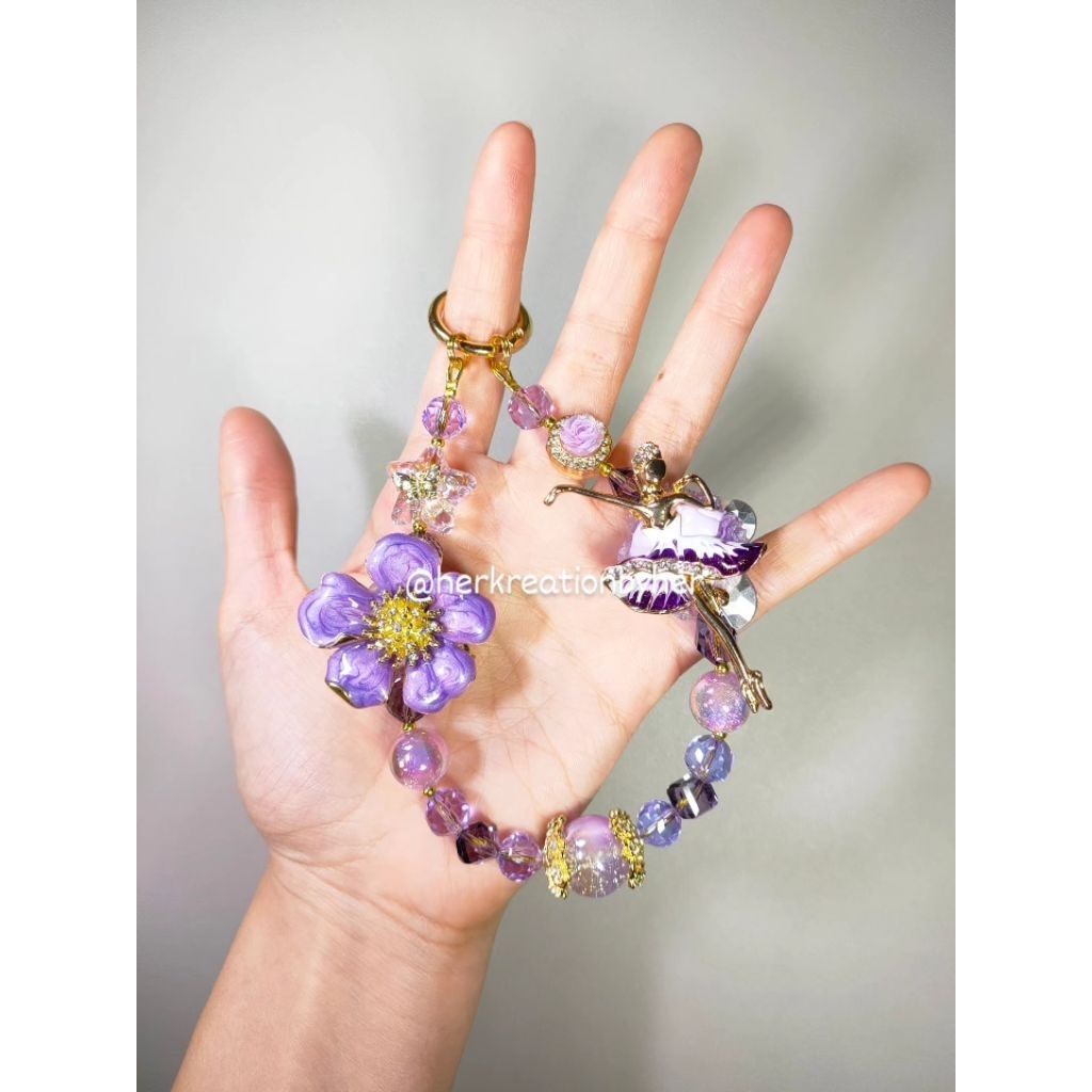 Fancy Phone Strap Bag Charm Purple ed. / Gantungan HP Gantungan Tas Fancy Warna Ungu