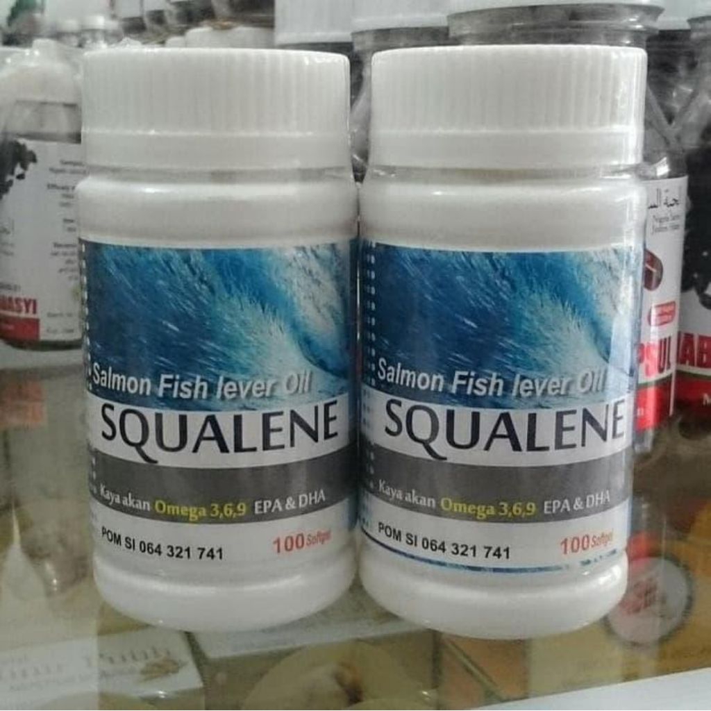 SQUALENE MINYAK IKAN SALMON FISH LEVER OIL SQUALENE ISI 100 KAPSUL SOFTGELL
Squalene / Salmon Fish L