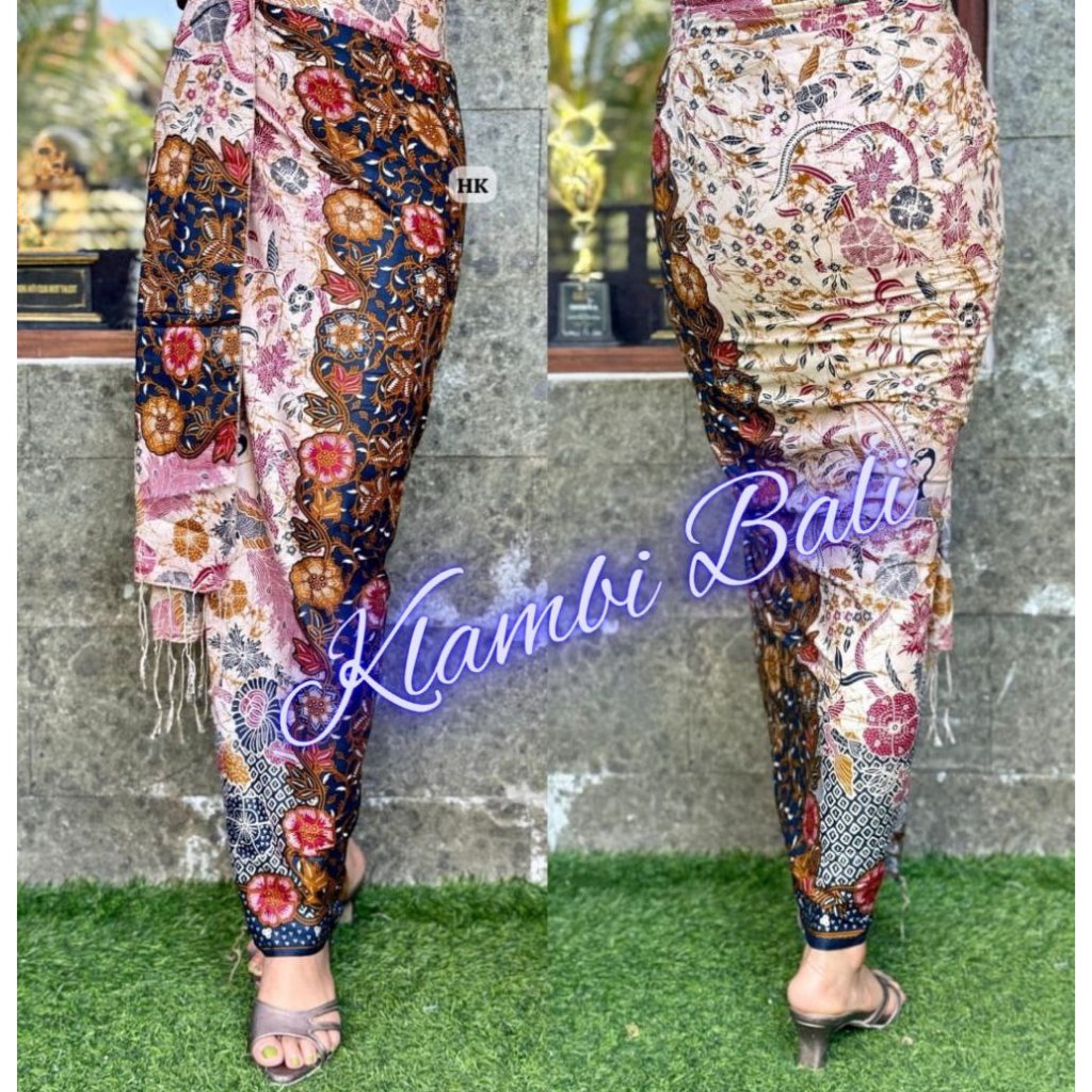 Klambi Bali - Kamen Bali Sutra Paris Premium Kamen Lembaran Set Selendang Kamen Bawahan Wanita Bali