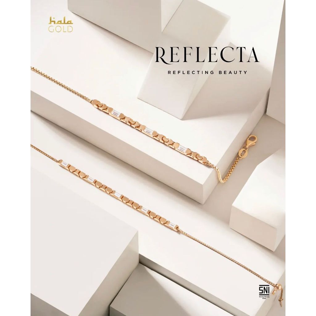 Hala Gold Gelang Serut Reflekta -18k