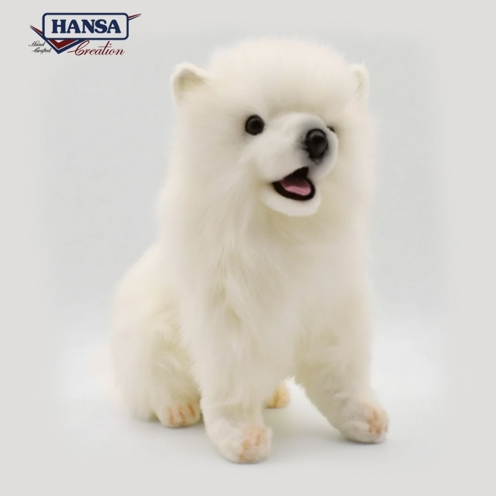 Boneka Anjing Samoyed lmprot U.S.A Original HANSA white Puppy Plush Stuffed soft Toys Plushie Stuff 