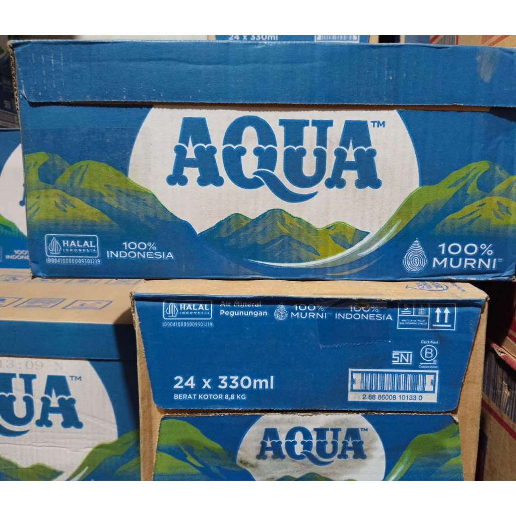 Aqua botol Mini 330ml 1 Kardus (isi 24 Botol) - Aqua mini botol