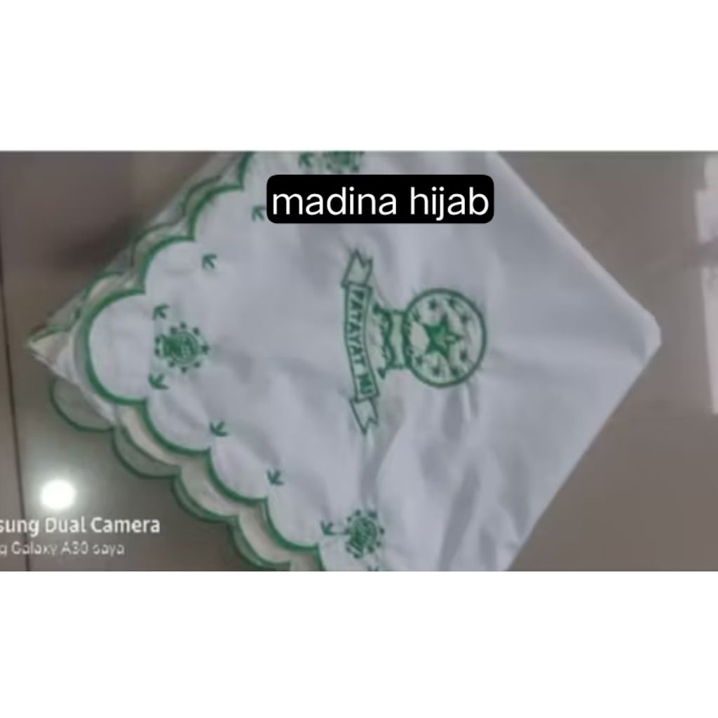 jilbab fatayat NU bordil logo full /full logo/logo penuh di tepian jilbab
