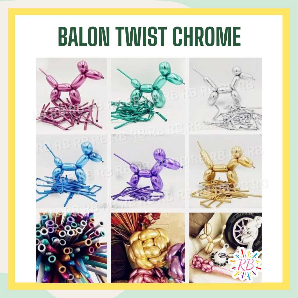 Balon Twist Chrome (satuan) - Balon cacing chrome - balon panjang - balon pentil
