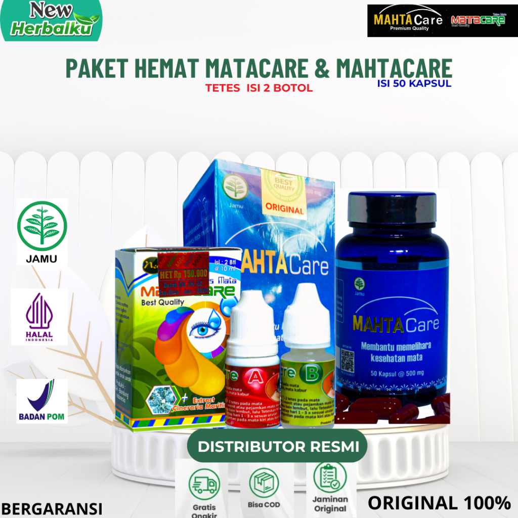Paket Hemat/Matacare Tetes Isi 2 botol Mahtacare Isi 50 Kapsul Untuk Atasi Silinder ,Katarak,infeksi