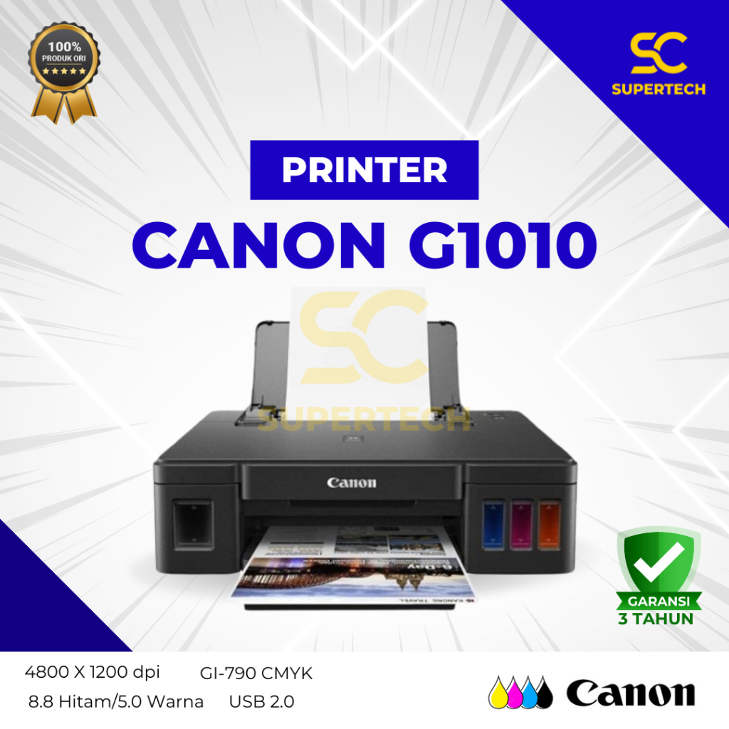 Printer Canon G1010 Ink Tank Lengkap Dengan Tinta Ori Garansi Resmi 3 TAHUN Termurah Promo Gratis Ti