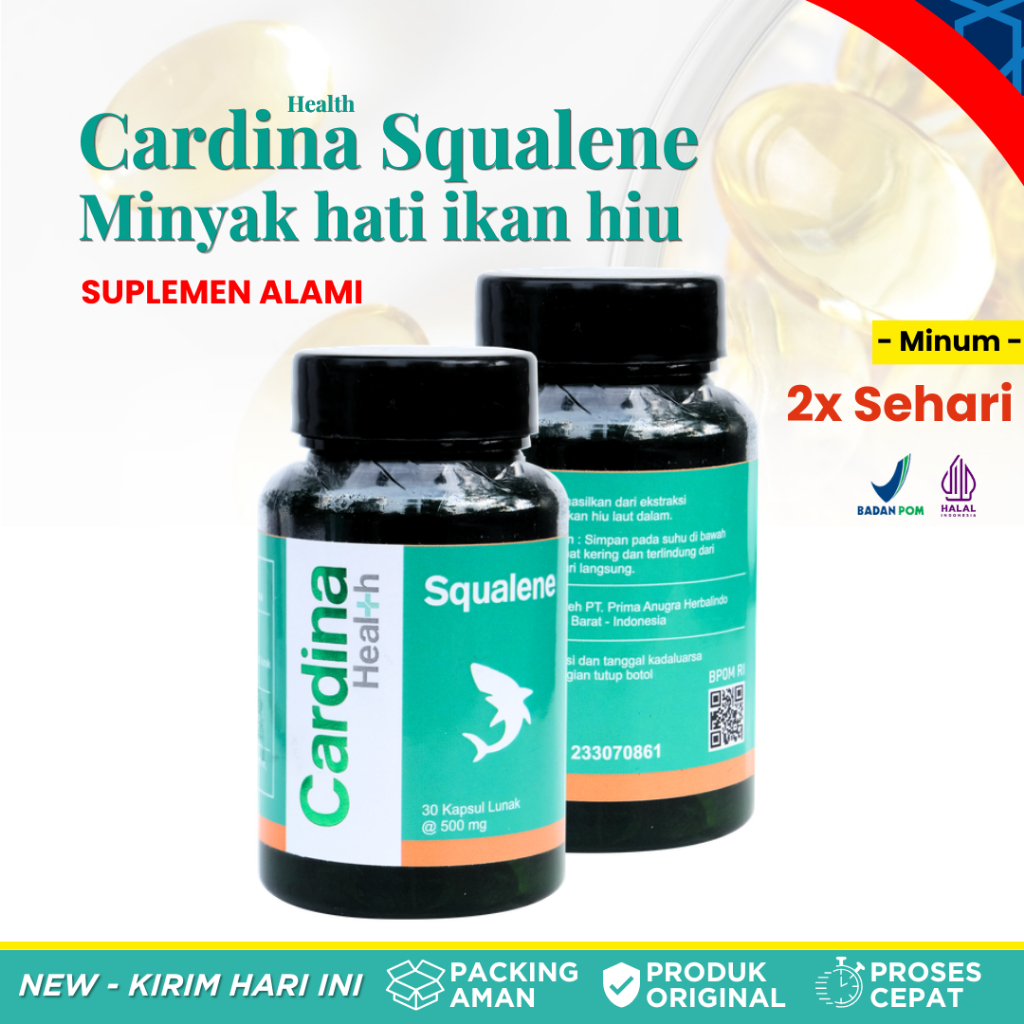 Cardina Health Squalene Original Suplemen Minyak Hati Ikan Hiu untuk Dewasa Asli 100% Original