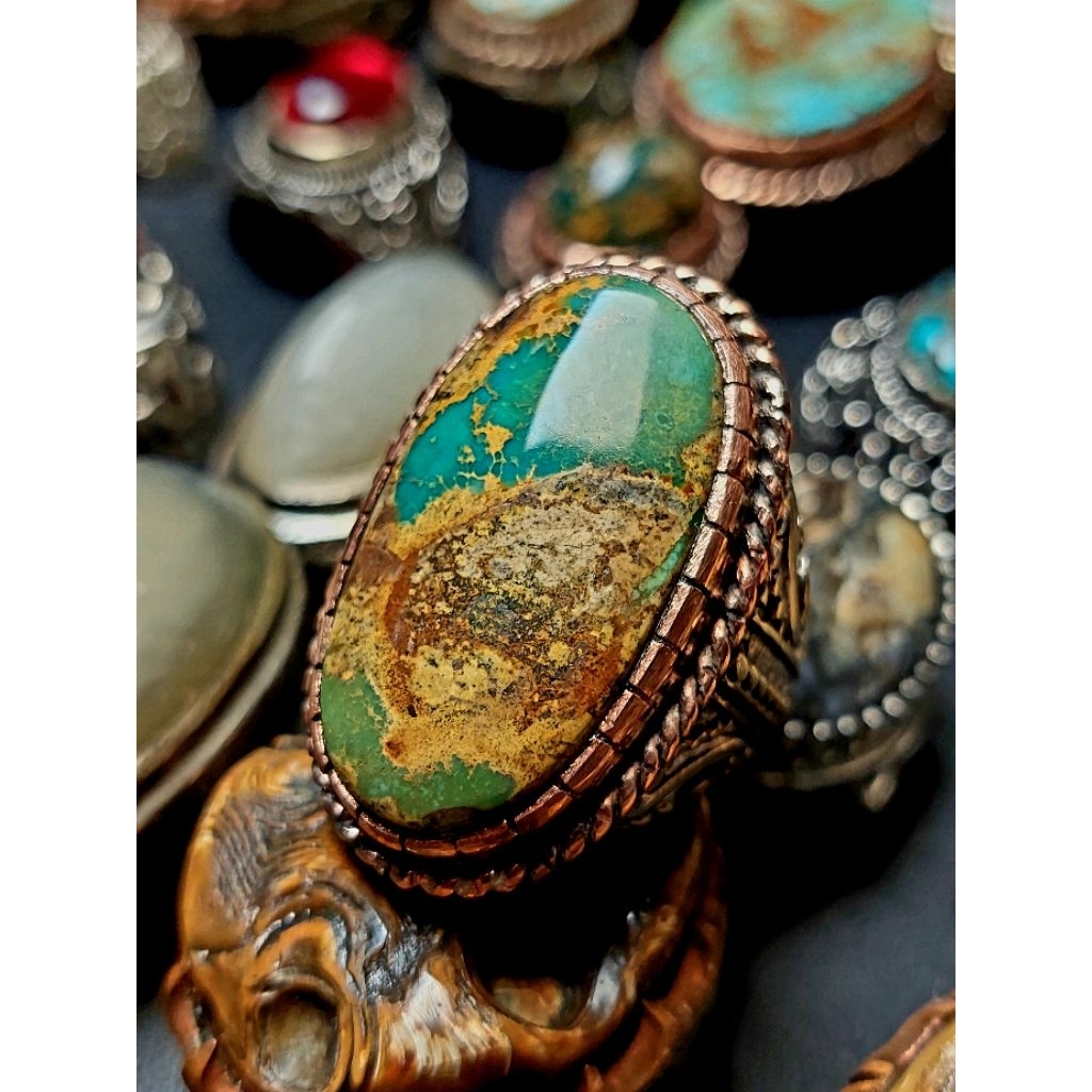 Pirus/Torquise Persia Dwi Warna Serat emas