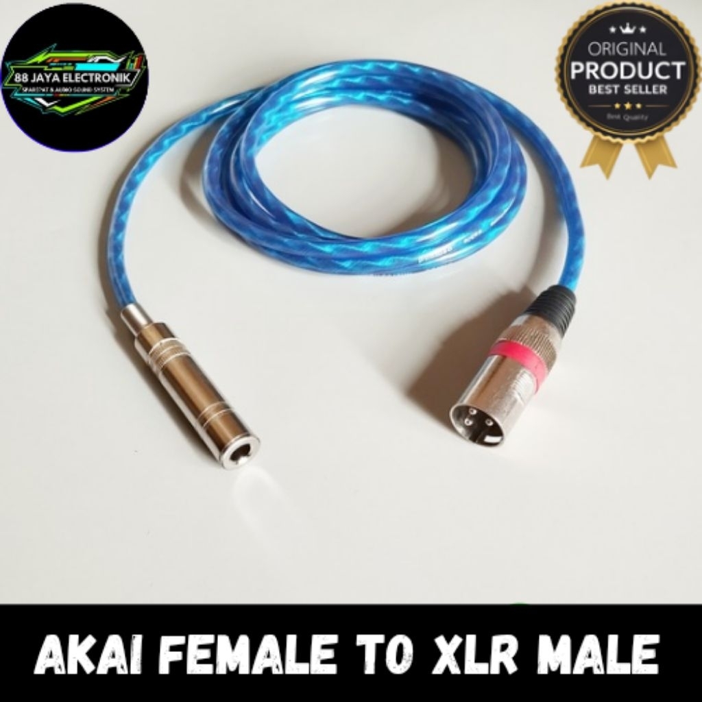 Kabel extension xlr male to akai 6,5mm female mono