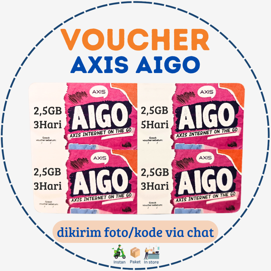 Voucher Kuota AIGO 2,5GB 3 Hari Full 24 JAM | Paket Data Axis Murah
