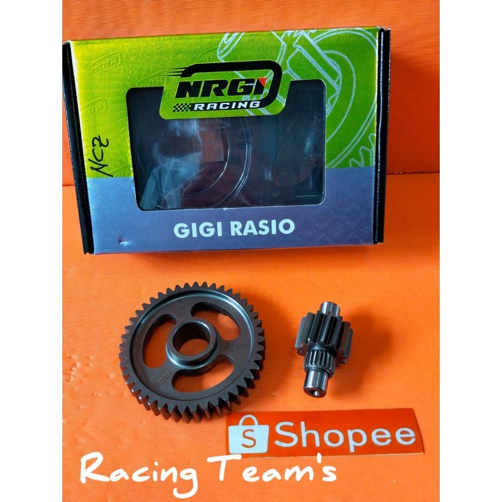 gigi rasio/gear box racing NRGI ukuran 13/42 - 13/44 - 14/43 buat motor beat fi esp k44/scoopy fi es