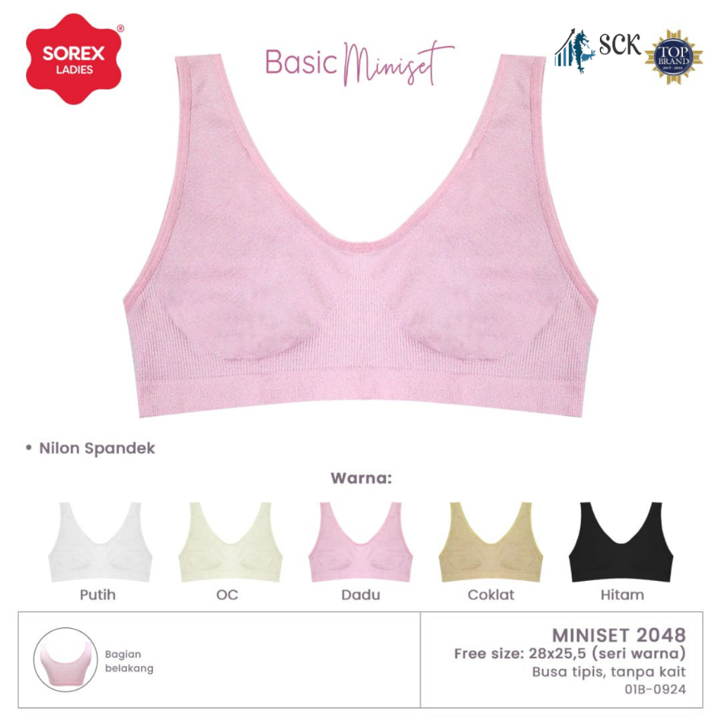 MINISET SOREX 2048 Polos / BH SOREX Original / Pakaian Dalam Wanita BH - sckmenwear GROSIR