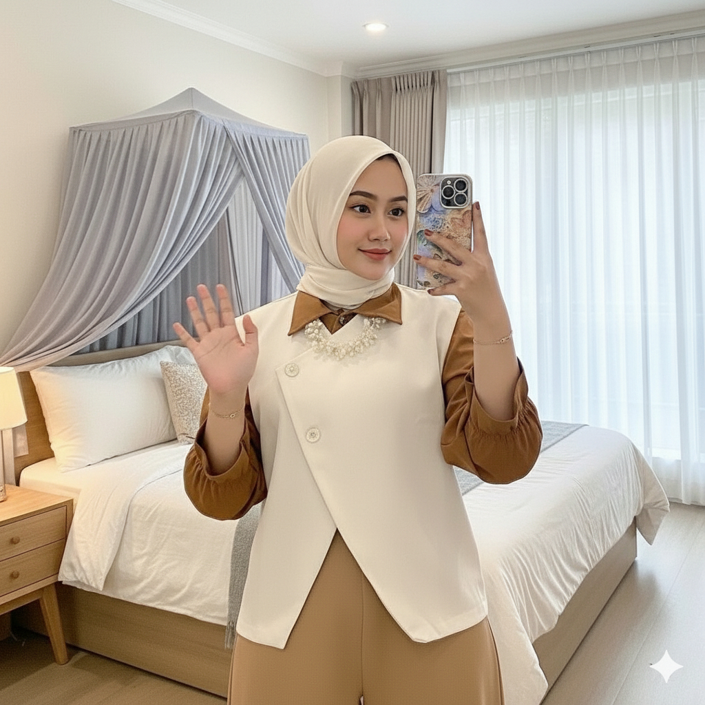 Allava Vest Wanita Rompi Wanita Katun Korea Style