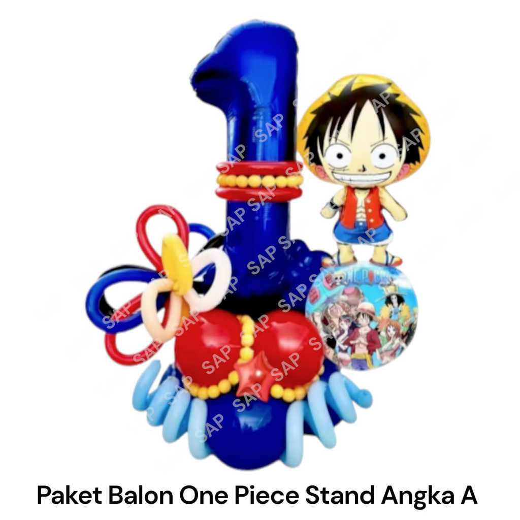 Paket Balon ONE PIECE STAND ANGKA A/ Dekorasi Ulang Tahun one piece