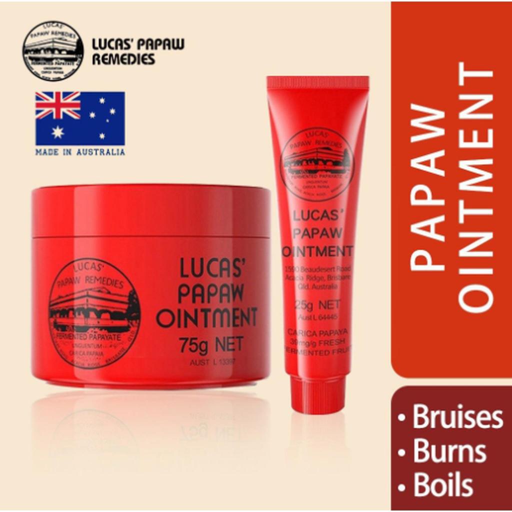 Lucas Papaw Ointment 25gr/Lip Balm Pelembab Bibir Salap/Penghilang Bekas Gigitan Nyamuk Salep Bayi /