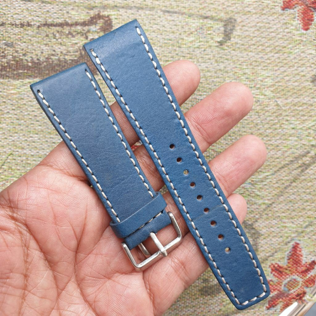 Strap Tali Jam Tangan Original Kulit Sapi BIRU 24MN