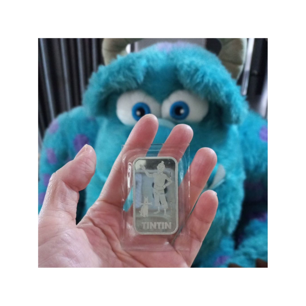 TINTIN SNOWY FINE SILVER 1 OZ ASLI/ORI USA NEVADA VERY RARE ITEM COIN