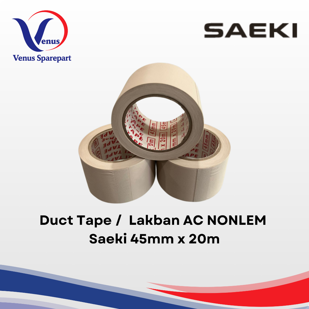 DUCT TAPE NON LEM SAEKI - LAKBAN PEMBUNGKUS PIPA AC 45mm x 20m