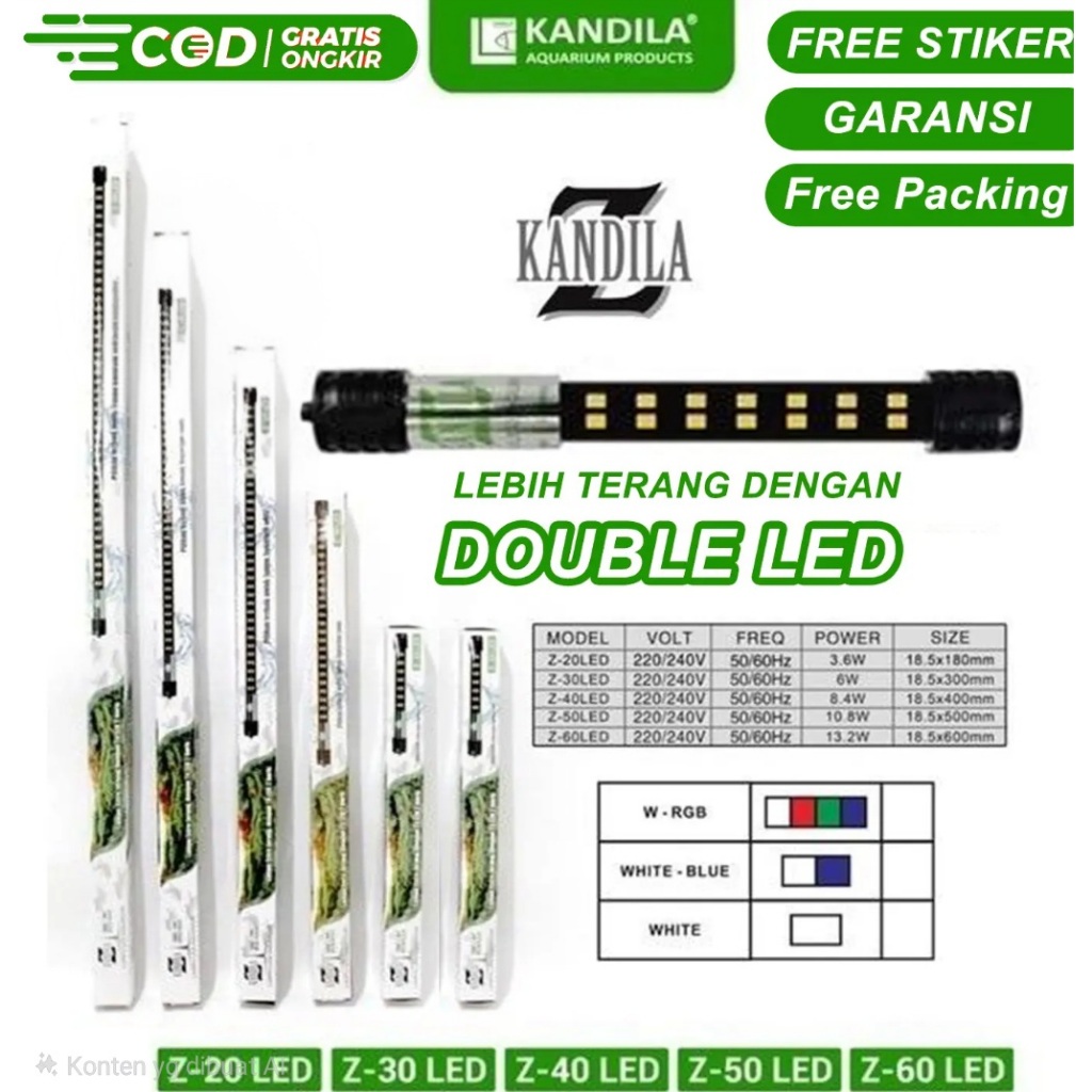 Lampu Celup Aquarium KANDILA Z series 2 LED / Lampu Kandila Z Series