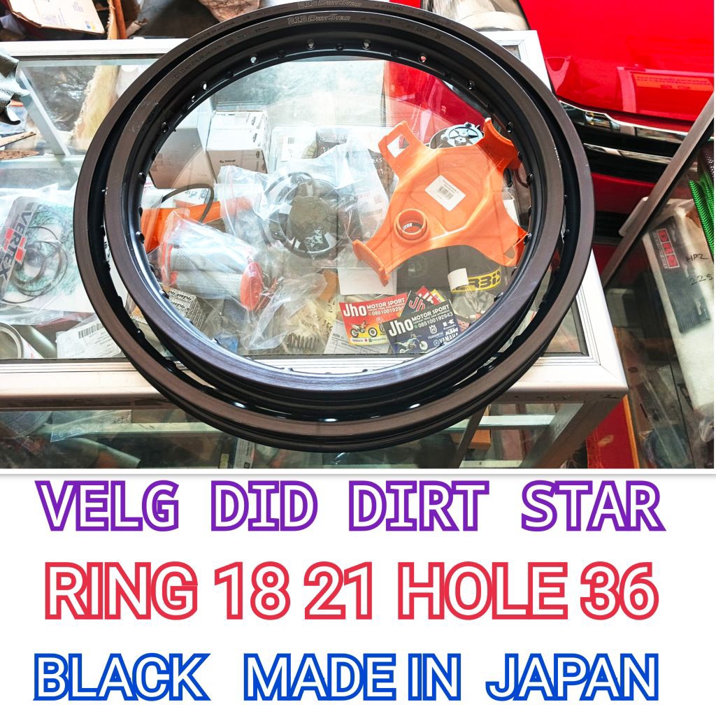 Velg TRAIL DID DIRT STAR JAPAN BLACK Ring 18 21 Hole 36