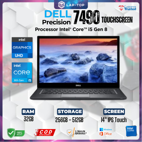 Laptop Dell latitude 7490 Intel Core i5 gen 8  RAM 32 GB SSD 512 GB  Second Original bergaransi