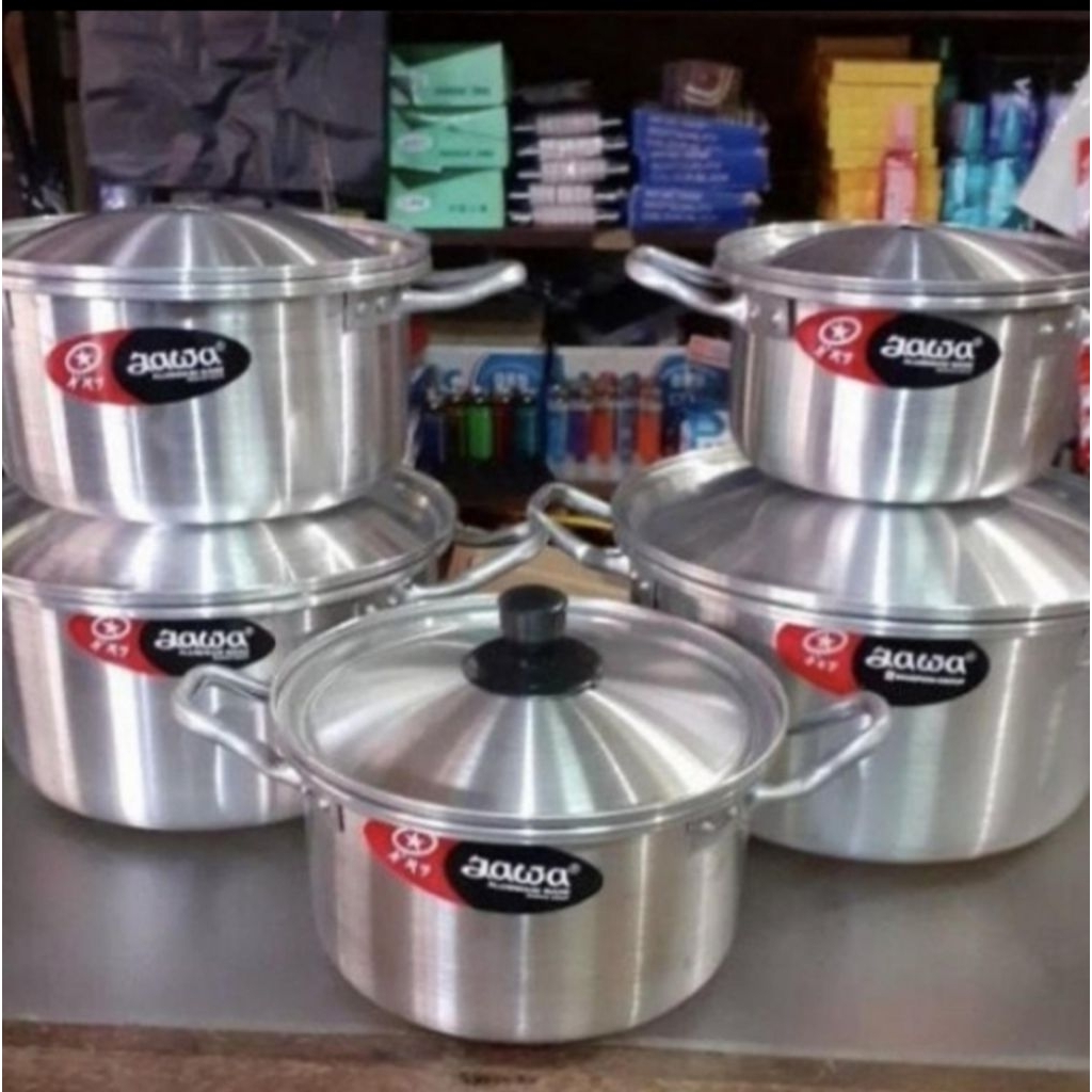 Panci set jawa original maspion isi 5pcs / panci jawa aluminium ukuran 16cm 18cm 20cm 22cm dan 24cm 