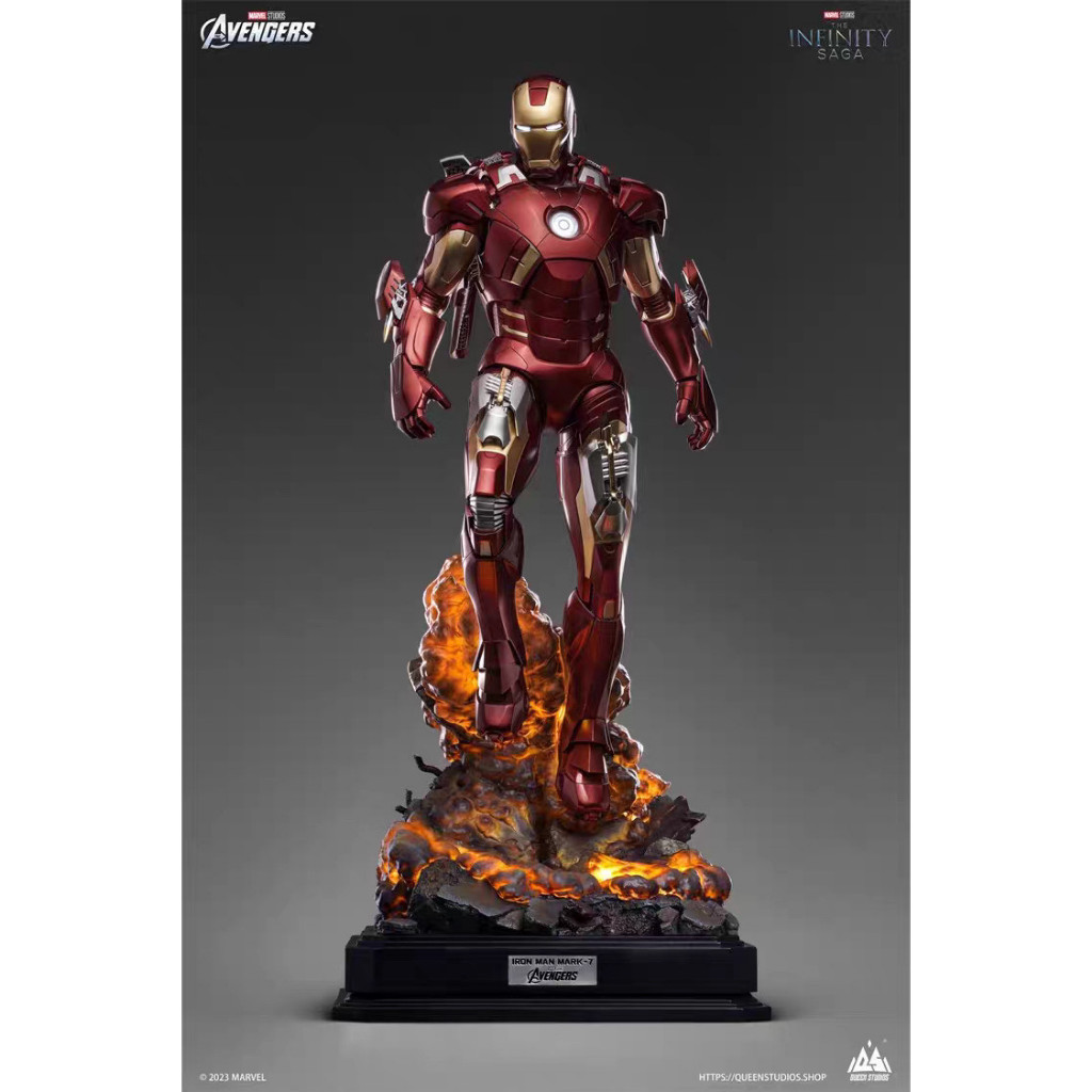 [ Pre Ordee ] RESIN Statue Action Figure [ Queen Studio ]  Marvel Iron Man MK7 Explosion  LED