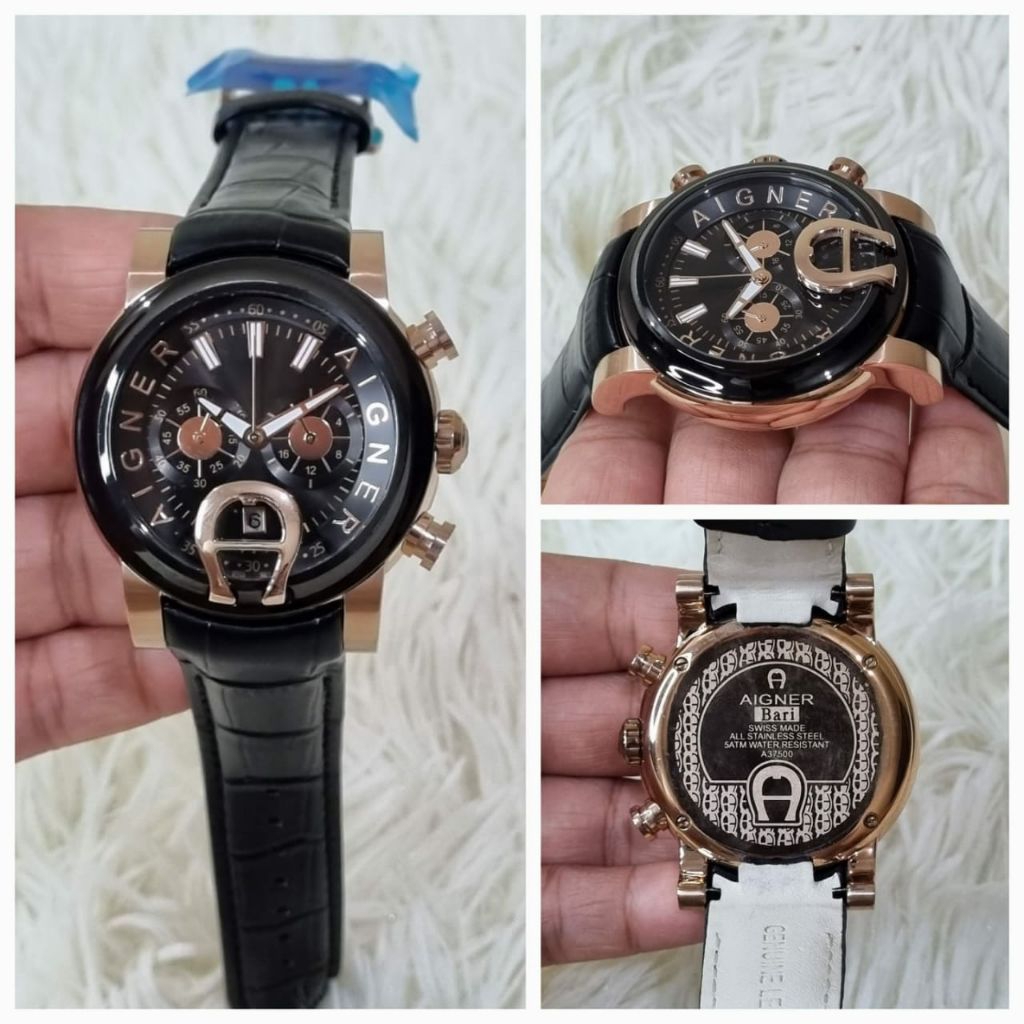 JAM TANGAN PRIA AIGNER BARI CRONOGRAP TALI KULIT - JAM TANGAN AIGNER BARI