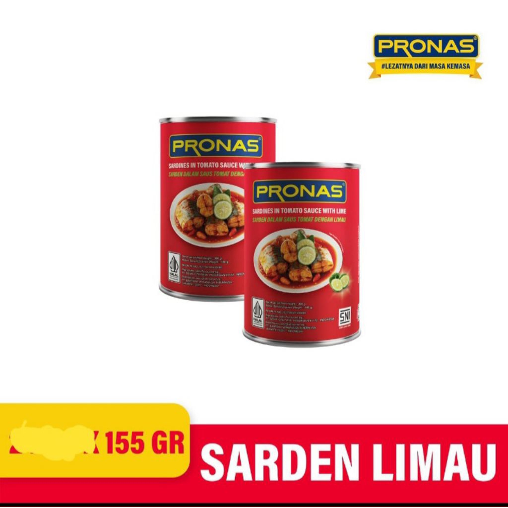Pronas Sarden Tomat Limau 50X 155g Dus /Sarden Pronas Tomat Limau 155g Dus /Sarden pronas tomat lima