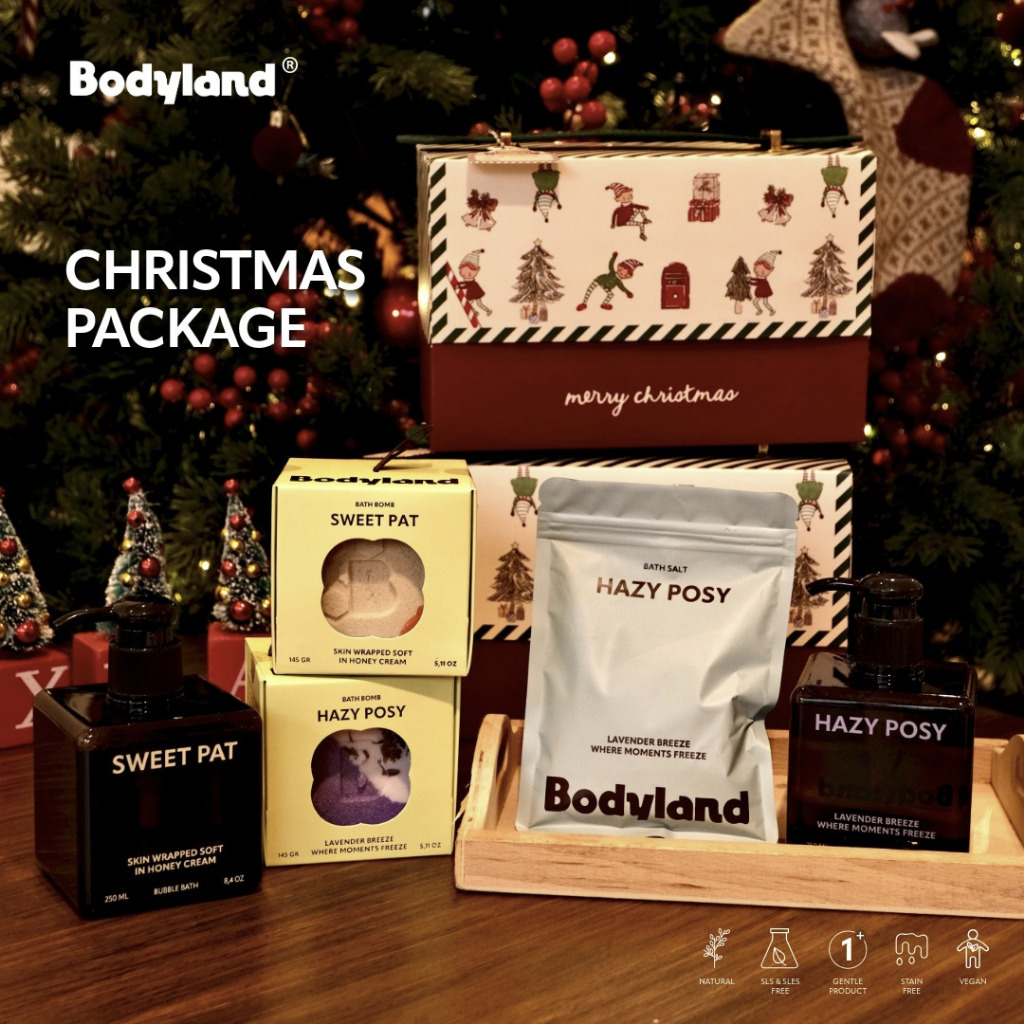 Bodyland Christmas Gift Set | Hampers Natal Bath Bomb, Bubble Bath & Bath Salt