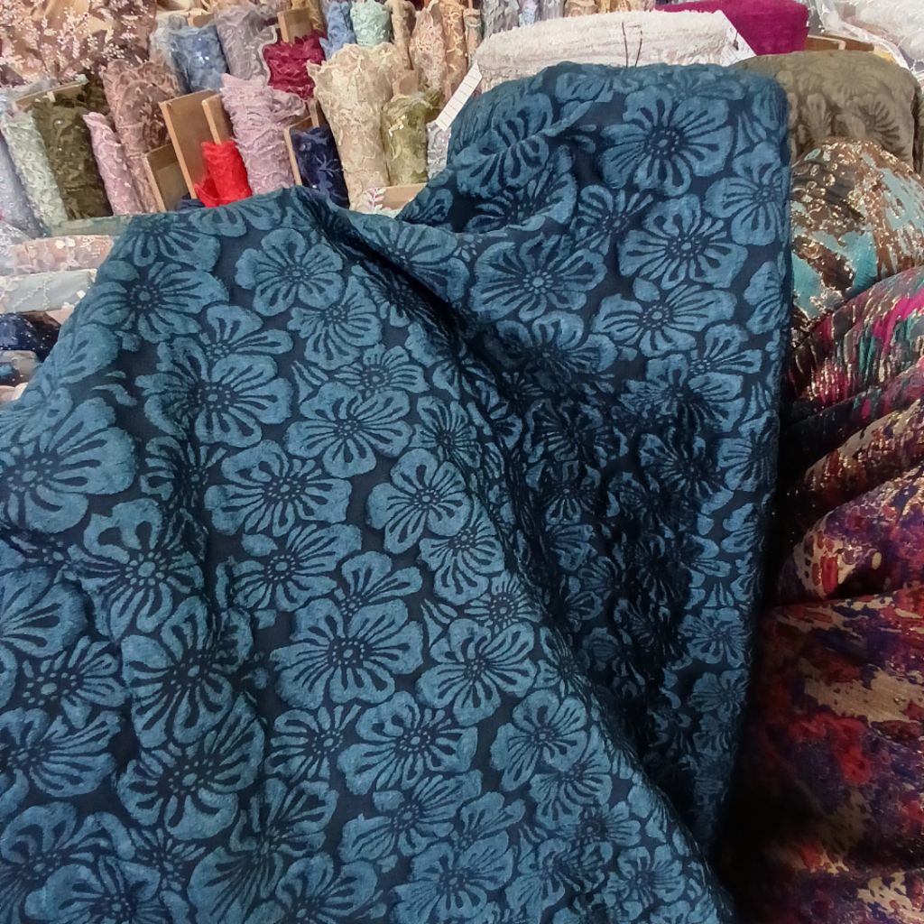 bahan kain jaguar embos, jaguar embos, kain fukuro jaguar embos