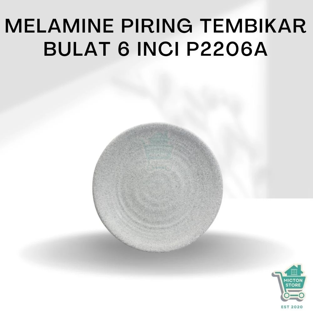 Piring Bulat Kecil Hitam Abu Coklat Putih Melamin Motif Batu Tembikar Stone Awet Murah Tebal Anti Pe