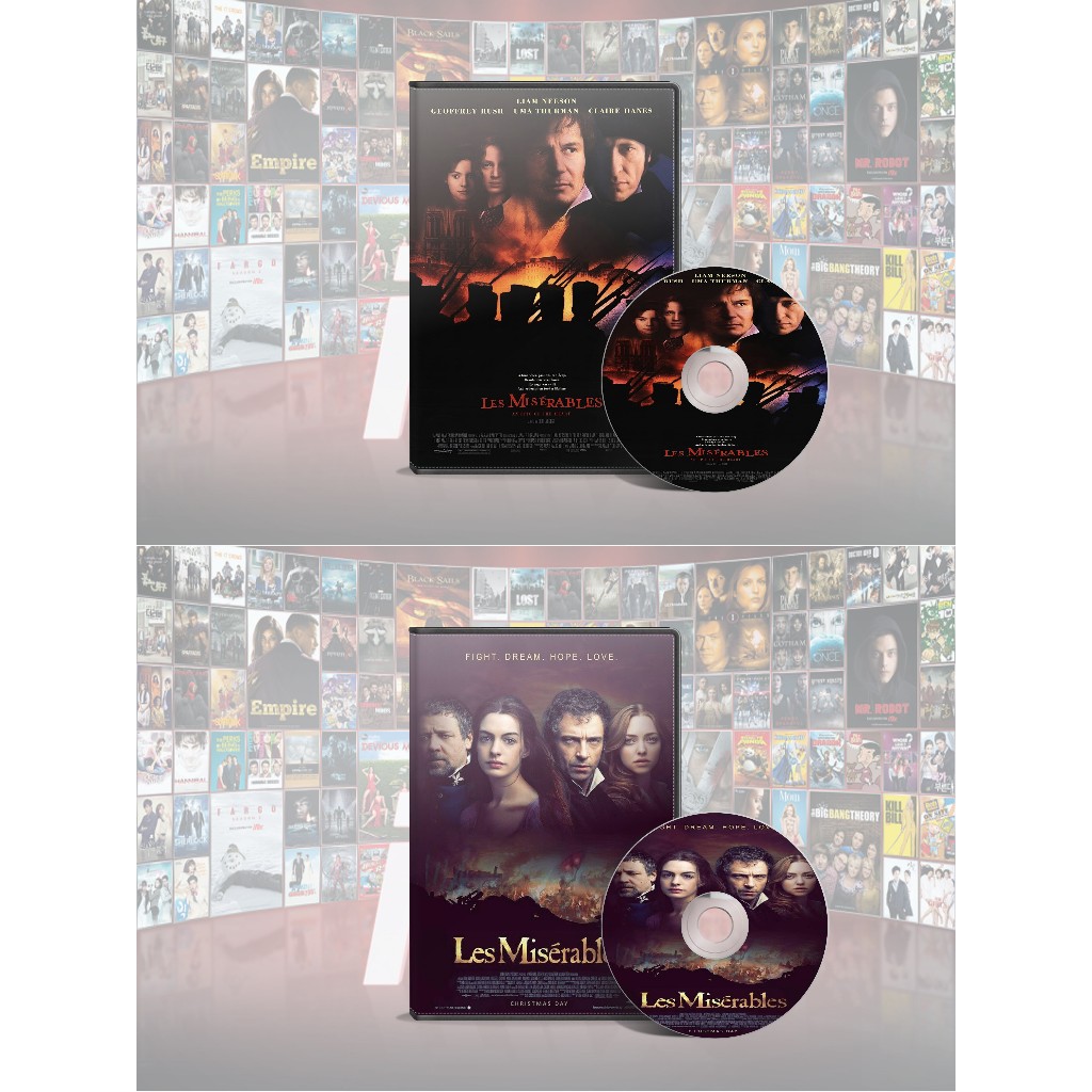DVD Les Miserables (1998) + DVD Les Miserables (2012) Limited Collector Edition