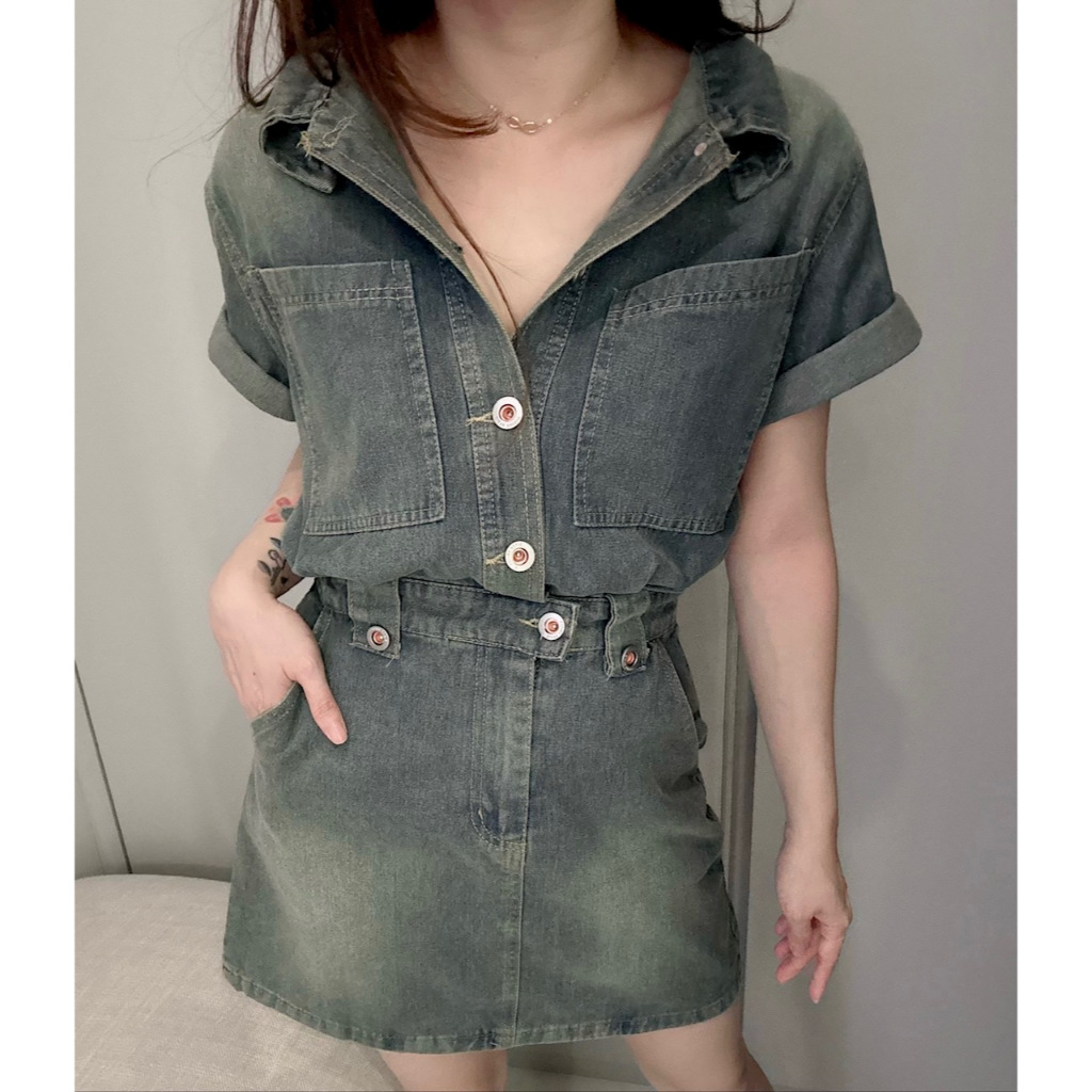 Ndudshop – Denim dress (Kode: 5182) – Terusan Wanita – Dress Wanita – Dress Denim Wanita – Dress Kas