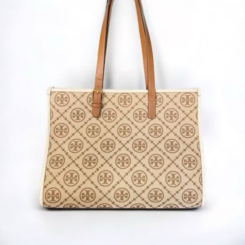 tote monogram tory burch size 40 hazelnut
