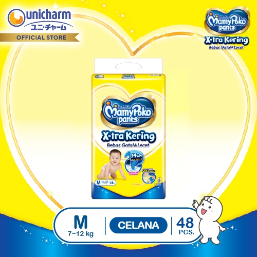 MamyPoko Pants X-tra Kering - M 48 - Popok Celana
