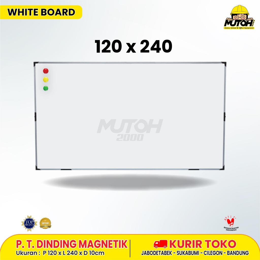 Whiteboard Gantung Magnetic 240 x 120 Papan Tulis Gantung