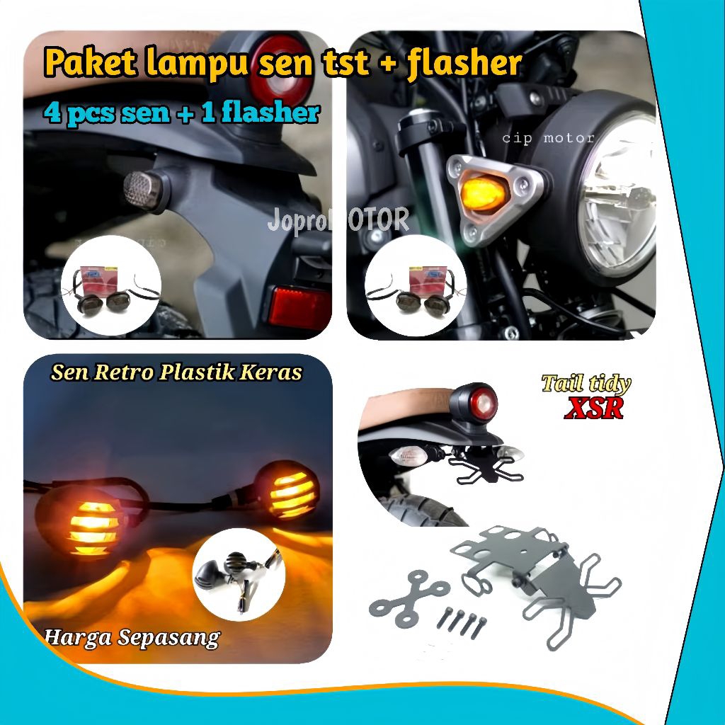 Paket Tail Tidy Plus Sen Yamaha XSR Retro Led Depan Led Belakang Tail Tidy Sen Led Tempel TST