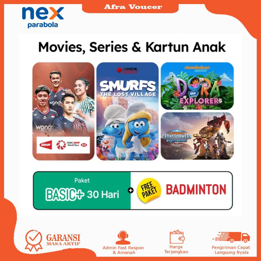 Voucher Paket Basic+ Nex Parabola 30 60 90 180 Hari Paket 10 Nex Parabola Promo