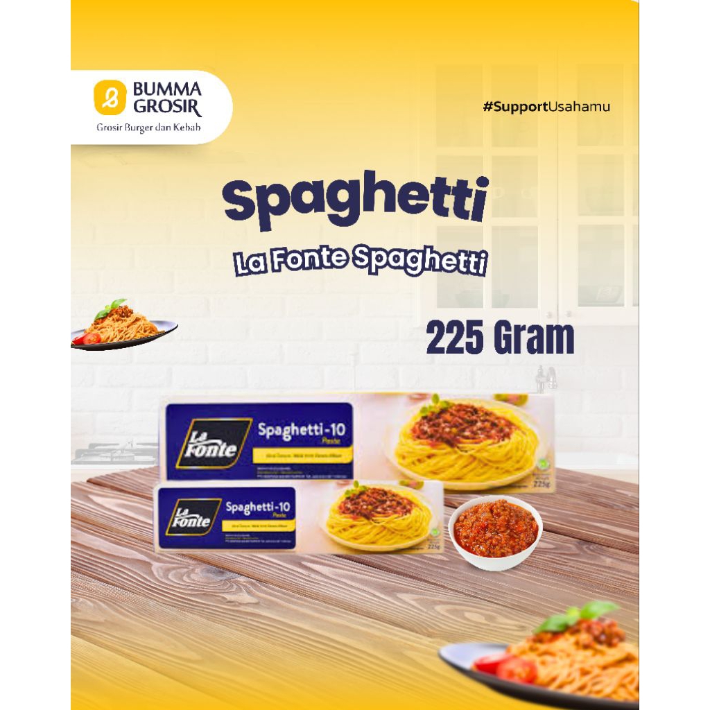 La Fonte Spaghetti - spaghetti pasta halal - pasta instan - pasta spaghetti - 225gr