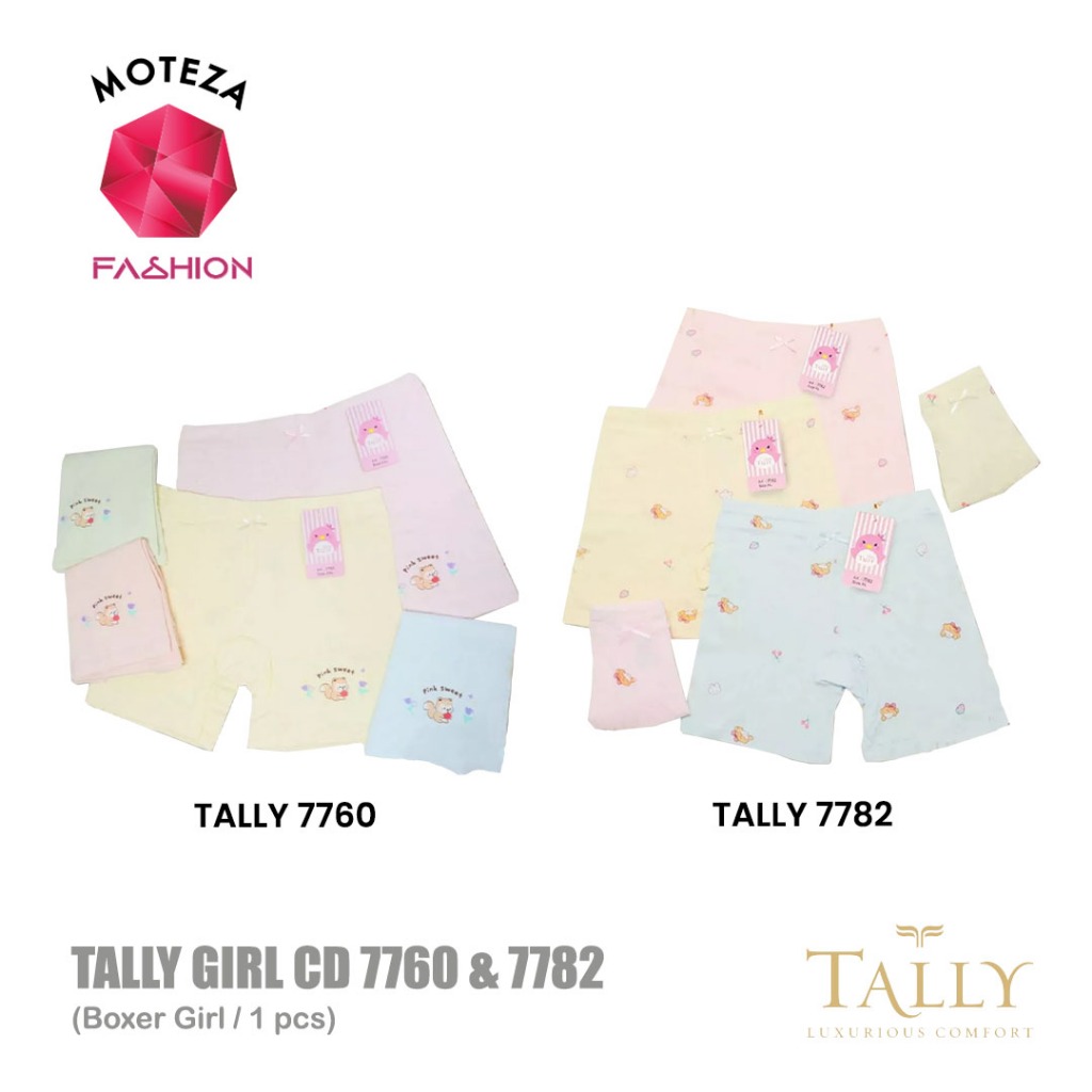 Tally 7760 ; 7782 CD Celana Dalam Anak Perempuan | Short Pants | Boxer Anak Cewek Girl | Size L - XX