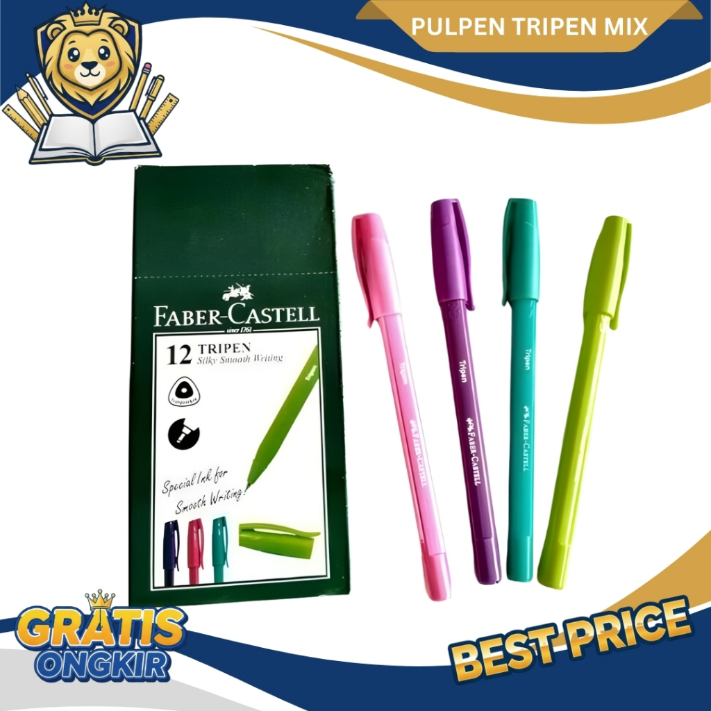 Faber-Castell Pulpen Tripen 0.7mm Mix Barel Tinta Hitam - Satuan