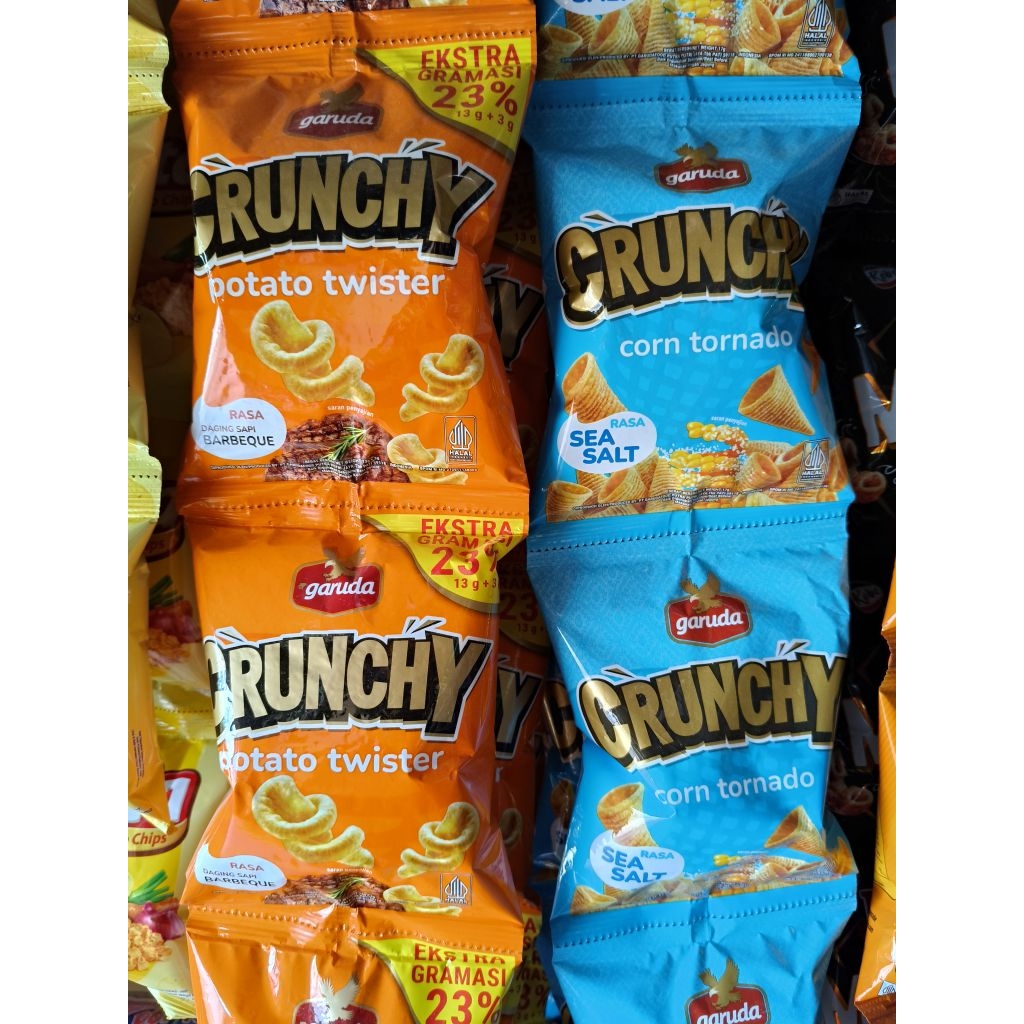 Garuda Crunchy Potato Twister/Garuda Crunchy O'corn Tornado ( 1 Renceng isi 10 Pcs )