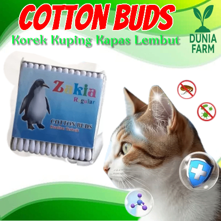 Korek Kuping Kapas Cottonbud Cotton Bud Katenbat Untuk Telinga Kucing DUNIAFARM