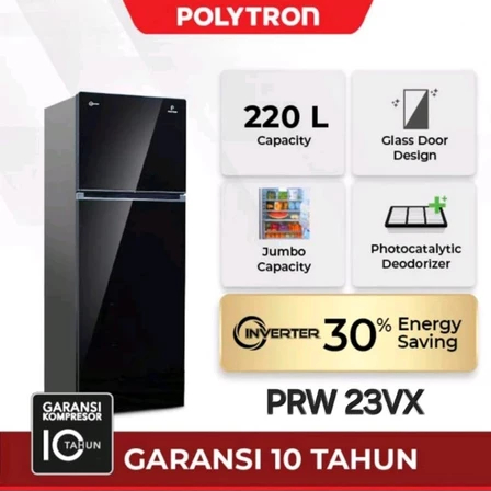 POLYTRON PRW 23 VX KULKAS POLYTRON INVERTER Lemari Es Polytron Inverter PRW 23 VX