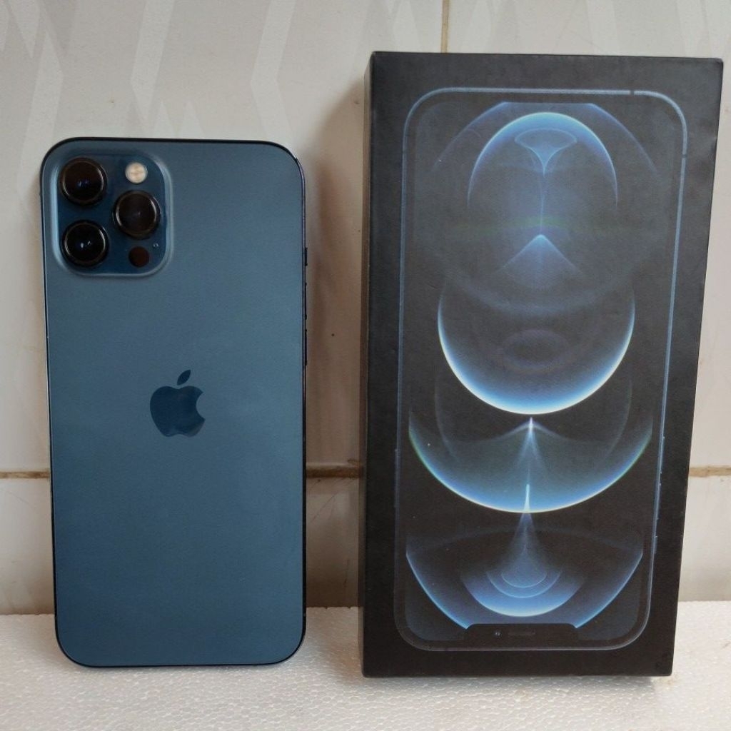 iPhone 12 Pro Max 256 GB Second iNTER All Operator Original Mulus/Pasific Blue Jamin Aman pakai Di I
